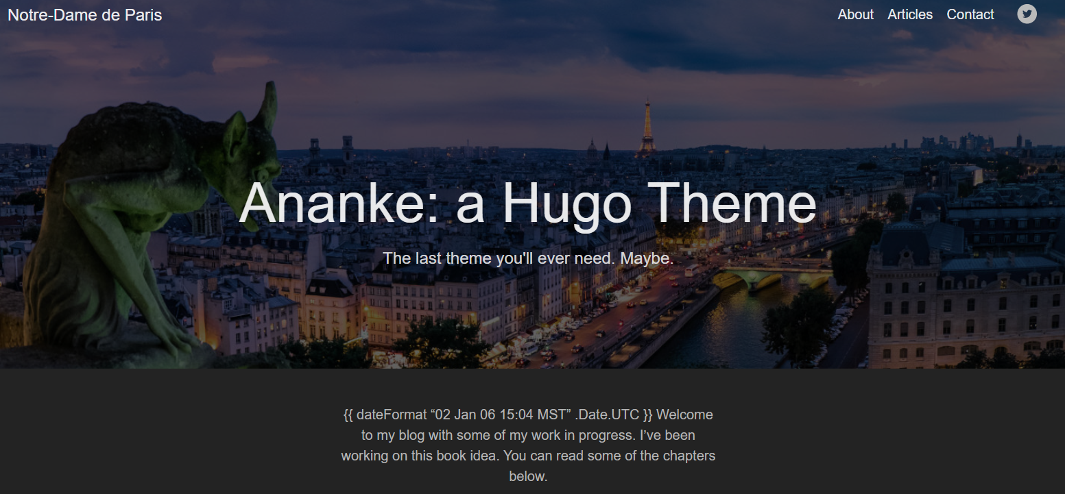 Landing page using Hugo and Ananke theme